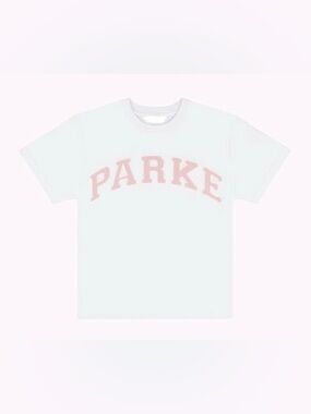 White T-shirt with PINK 'PARKE' Arch Logo size small
